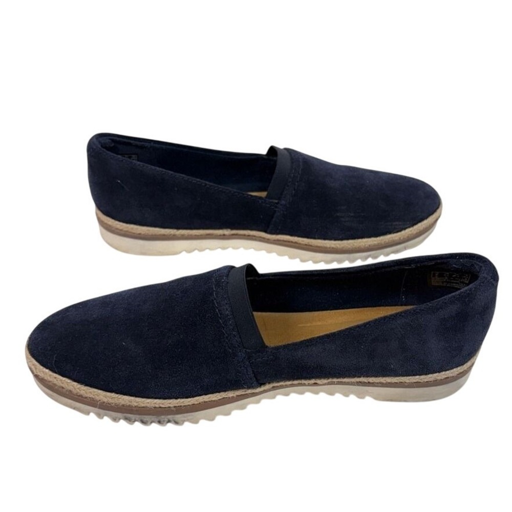 Clarks Collection Navy Suede Slip-On Flats Size 8.5
